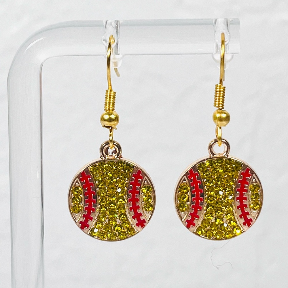 4/$20 Bling Softball Earrings